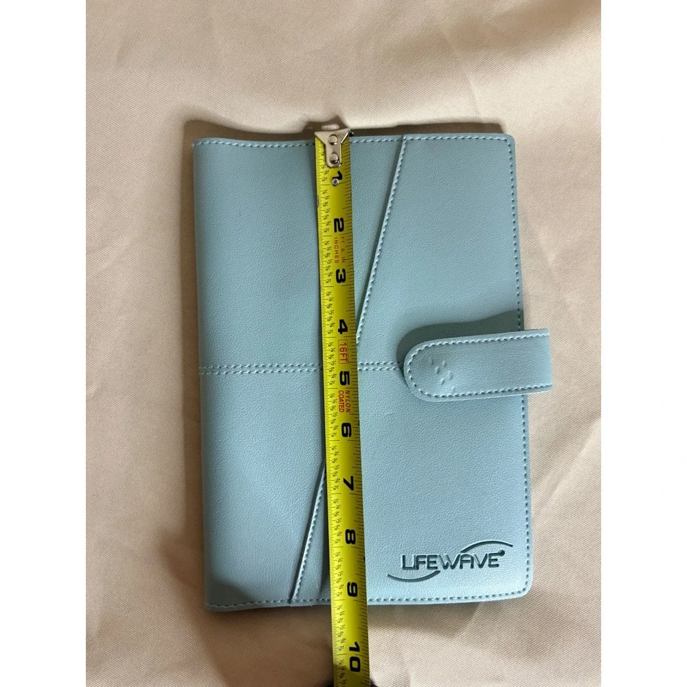 Lifewave Light Blue Faux Leather Journal Notebook Cover Magnetic Snap Closure